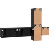  Set TV komoda s policom Zidne s pohranom s vratima 5 pcs Crni hrast Konstruirano drvo | shoptok.hr