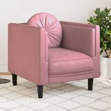  Fotelja s jastukom ružičasta baršunasta