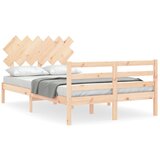 The Living Store Posteljni okvir z vzglavjem trden les - Posteljni Okvir, (21530257) | Shoptok.si