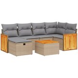  7-dijelni set vrtnih sofa s jastucima bež od poliratana | shoptok.hr