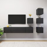  6-dijelni set TV ormarića visoki sjaj sivi od iverice | shoptok.hr