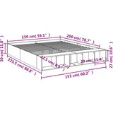  Posteljni okvir rjav hrast 150x200 cm inženirski les | Shoptok.si