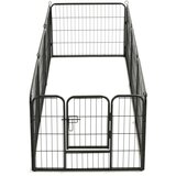 vidaXL Ograda za pse s 8 ploča od čelika 60 x 80 cm crna | shoptok.hr