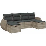  6-dijelni set vrtnih sofa od poliratana s jastucima svjetlosivi | shoptok.hr