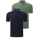 Dewberry DUAL SET T8561 MENS TSHIRT-NAVY BLUE-LIGHT KHAKI Cijene