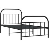  Metalni okvir kreveta uzglavlje i podnožje crni 100x190 cm | shoptok.hr