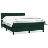 Box Spring krevet s madracem tamno zeleni 160x220 cm baršun - Tamnozelena 160 x 220 cm Blok s kvadratima | shoptok.hr