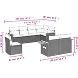  8-dijelni set vrtnih sofa od poliratana s jastucima bež | shoptok.hr