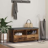  Klupa za hodnik s jastukom Staro drvo 100 x 38 x 46 cm | shoptok.hr