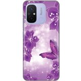  Silikonska maska za Xiaomi Redmi 12C Butterfly And Flowers Print ljubičasta Cene