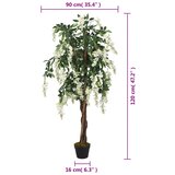  Umjetno stablo glicinije 840 listova 120 cm zeleno-bijelo | shoptok.hr