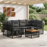  Set vanjskih sofa 7 kom. Crna i tamno siva poliratan | shoptok.hr