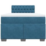 vidaXL Krevet s oprugama i madracem tamnoplavi 120 x 190 cm baršun | shoptok.hr