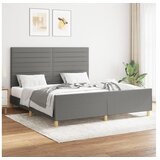  Okvir za krevet s uzglavljem tamnosivi 160 x 200 cm od tkanine | shoptok.hr