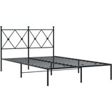 vidaXL Kovinski posteljni okvir z vzglavjem črn 120x190 cm | Shoptok.si