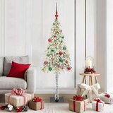 vidaXL Božično drevo med 150 LED z stojalom Bela 150 cm PE in jeklo | Shoptok.si