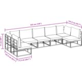 vidaXL Vrtna sedežna garnitura 7 pcs Črna 353 x 141.5 x 71 cm Aluminij | Shoptok.si