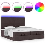 vidaXL Otomanski posteljni okvir z vzmetnicami rjav 200x200 cm blago, (21610193) | Shoptok.si