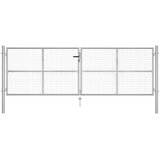  Vrtna vrata od pocinčanog čelika 400x125 cm srebrne boje | shoptok.hr