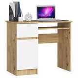 AKORD Piksel Računalniška Miza, Leva Izvedba, Hrast Artisan/Bela, (5000333053) | Shoptok.si