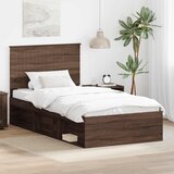 Krevetna konstrukcija s uzglavljem Smeđi hrast 100 x 200 cm | shoptok.hr