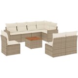 Maison Chic Seti vrtnega pohištva - Vrtna garnitura 9-delna z blazinami bež poli ratan, (21795817) | Shoptok.si
