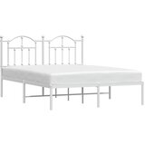  Metalni okvir za krevet s uzglavljem bijeli 135x190 cm | shoptok.hr