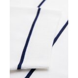 Ombre Men's horizontal striped viscose polo shirt - white and navy | Eponuda.ba