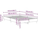  Okvir kreveta bez madraca smeđa boja hrasta 120 x 190 cm | shoptok.hr