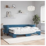 vidaXL Izvlečna dnevna postelja z vzmetnico modra 80x200 cm | Shoptok.si