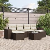  7-dijelni set vrtnih sofa od poliratana s jastucima smeđi | shoptok.hr