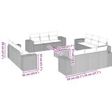  13-dijelni set vrtnih sofa s jastucima poliratan crni | shoptok.hr