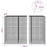  Gabion s 5 mm žicom i mrežom 5x5 cm 1200x50x200 cm | shoptok.hr
