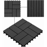  Pločice za decking 22 kom. Crna 30 x 30 cm WPC | shoptok.hr