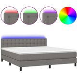  Krevet box spring s madracem LED tamnosivi 160x200 cm tkanina | shoptok.hr