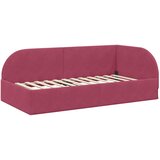  Kutni krevetni okvir s madracem 2 pcs Crvena Baršun | shoptok.hr