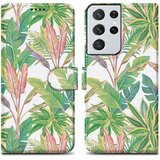 Cadorabo Ohišje, združljiv s Samsungom - Design Green Rainforest št. 8 - Zaščitni pokrov z magnetnim zapiranjem, funkcijo stojala in režo za kartico, (20590788) Cene