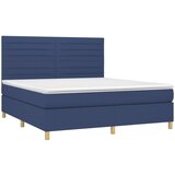  Box spring s madracem LED plavi 160x200 cm od tkanine | shoptok.hr