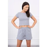 Kesi Cotton set with shorts in gray color