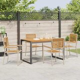  Vrtni set za objed 5 pcs Bež i smeđa poliratan | Eponuda.com