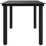  Vrtni blagovaonski stol crni 160x80x74 cm od čelika i stakla | Eponuda.com