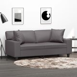  Dvosjed s ukrasnim jastucima sivi 140 cm od umjetne kože | shoptok.hr