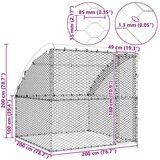  Kućica za pse s pohranom Srebrno 2 x 2 x 2 m Čelik | shoptok.hr