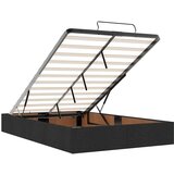  Otomanski okvir kreveta s madraca crni 120x190 cm od tkanine | shoptok.hr