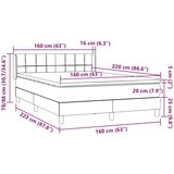 Box spring postelja z vzmetnico roza 160x220 cm žamet, (21791900) | Shoptok.si