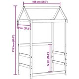 vidaXL Krov za dječji krevet voštano smeđi 108x70x176,5 cm borovina | shoptok.hr