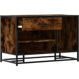 vidaXL Klop za čevlje dimljen hrast 80x40x53,5 cm inž. les in kovina | Shoptok.si