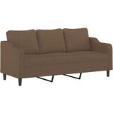 vidaXL 4-dijelni set sofa s jastucima smeđi od tkanine - Smeđa s jastucima i tabureom | shoptok.hr