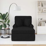  Ležaljka s suknjom s jastukom s jastukom 3 pcs Crna tkanina | shoptok.hr