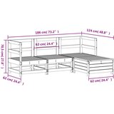  4-dijelni set vrtnih sofa od masivne borovine bijeli | shoptok.hr